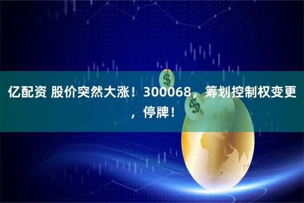 亿配资 股价突然大涨！300068，筹划控制权变更，停牌！